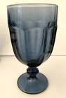 Two (2) Vintage Libbey Duratuff Gibraltar Dusty Blue Drinking Goblets Glasses — photo 2
