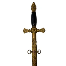 Antique Scottish Rite 32° Masonic Sword - B. Pasquale Co SF Engraved RARE