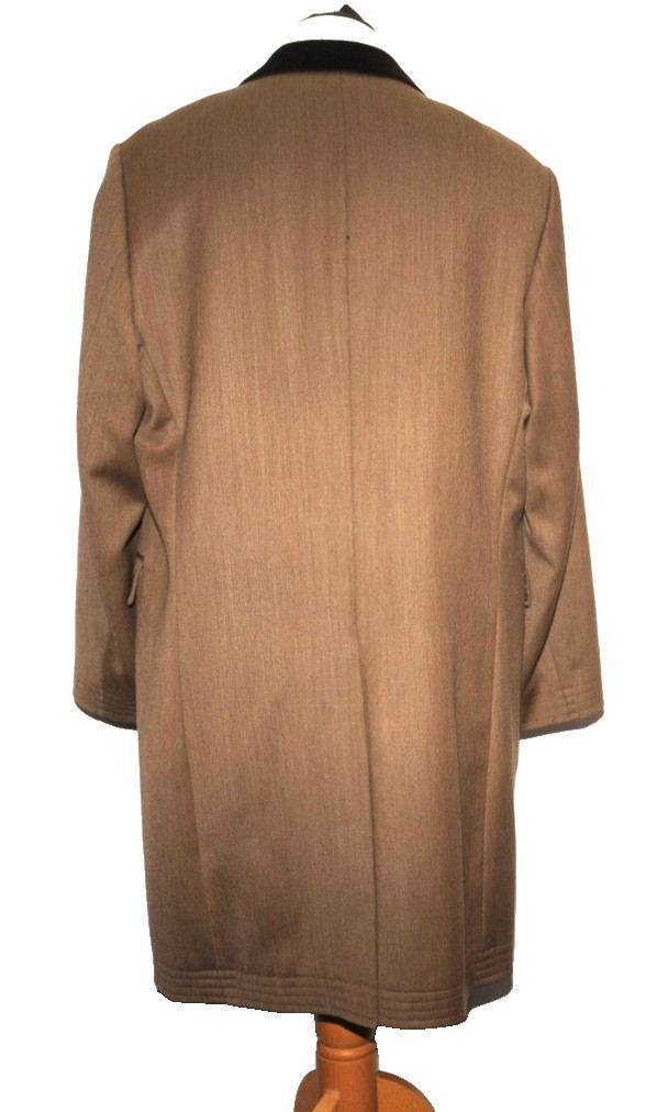 GREAT GINO BELLINI MOON FABRIC VELVET COLLAR COVERT COAT 44 REG BROWN image 7