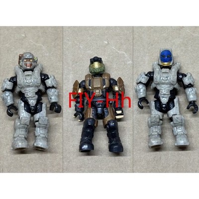 In Stock 3pcs Mega Bloks Gold ODST White Spartan Linda-058 2  Figure Toy No Box