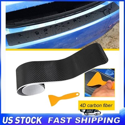 Carbon Fiber Car Rear Guard Bumper 4D Sticker Panel Protector Anti- scratch
