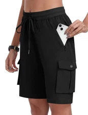 Hiking Shorts for Women 10" Quick Dry Active Athletic Cargo Shorts Lightweigh...