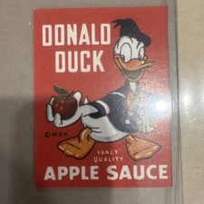 Disney Donald Duck Apple Sauce Advertising Label Card, Facsimile