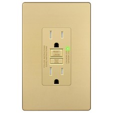 LIDER 15A GFCI Outlet, Tamper-Resistant Receptacle with 1 Pack, Gold