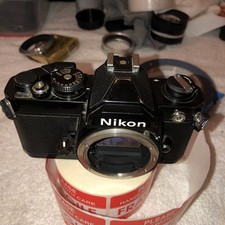  Top Relic  Nikon FM 35mm Film Camera Black Body P/R Inspected  0199