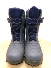 LL Bean Winter Snow Boots Kids Unisex Size 12 Gray Navy Blue Hook  Loop
