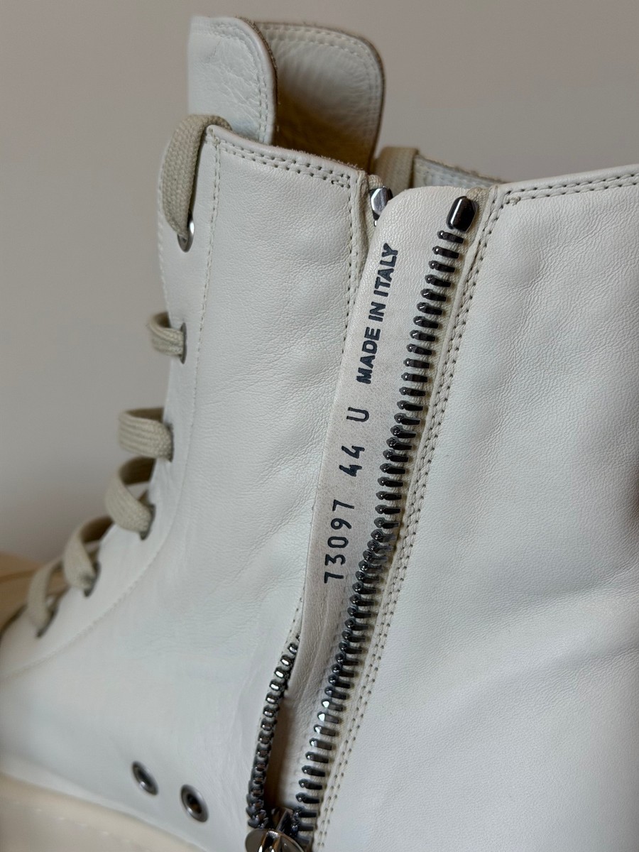 Rick Owens Mega Bumper Ramones - Size 44 - Milk White Leather
