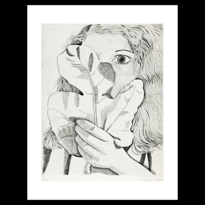 Lucian Freud - Girl with a Fig Leaf (1947) Art Card Print