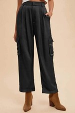 Trendsi Annie Wear Wide Leg Cargo Satin Pants for Trendy