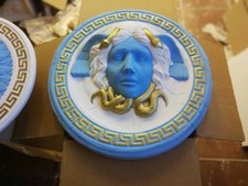 1 X Relief Rosette Medusa  griechisches Wandrelief Stuck gips molding Lux