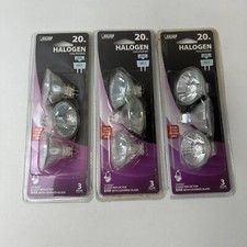 Lot Of 3 Feit Electric 3 Pack Of Bulbs 20 Watt 12 Volt Halogen New Landscape