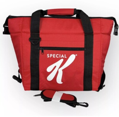 NEW Kellogg's Special K Insulated Cooler Tote Bag Red Zip W/ Shoulder Strap BNWT