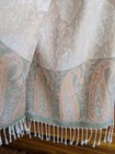Large Beige w/ Paisley Thick Pashmina Shawl / Wrap / scarf  28 x 72 New — photo 7