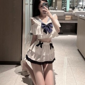 Japanese Cute Girls Lady Sailor Suit Sexy Lingeries Uniform Bow Sleepwear School