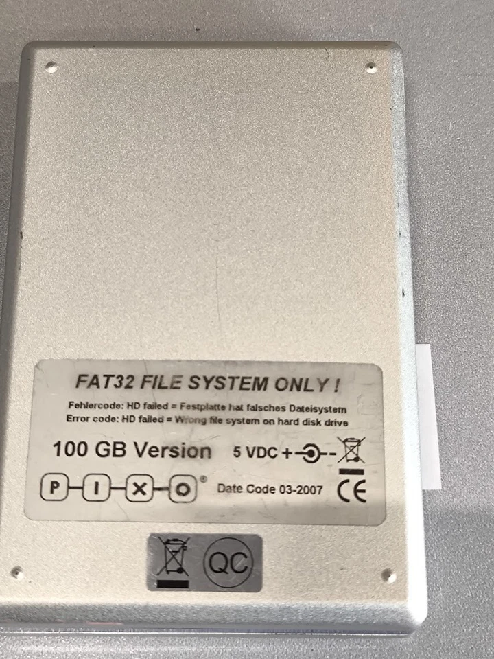 Pixo Disk Pro 100GB Externe Festplatte - Ungetestet, Vintage Speicher - Bild 2 von 4