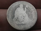 1840-1866 Silver Seated Liberty Quarter- with Drapery, Lowball, Heavily Worn