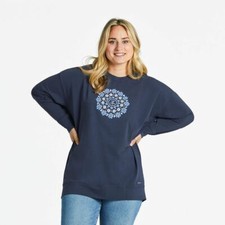 Life is Good Women Crusher Flex Oversized Crew Neck Sweatshirt 115229