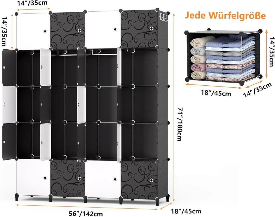Wardrobe for Bedroom Dressing Room Wardrobe Nursery Cupboard - Image 3 of 4