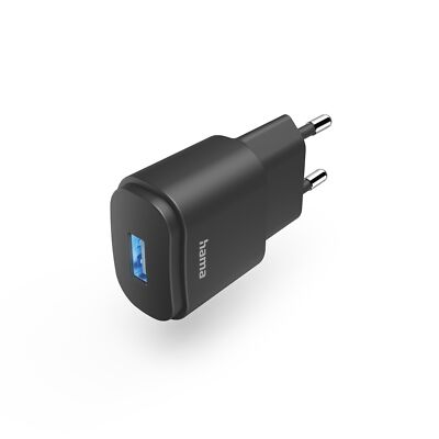 Hama Ladegerät USB-A Ladeadapter Stecker 6W Netzteil Charger, LED, Handy Schwarz