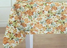 Thanksgiving Fabric Tablecloth 60x102 Oblong Fall Alluring Leaves Harvest