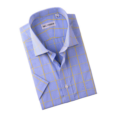 blue and yellow plaid dress shirt O'Connell's Long Sleeve Cotton Flannel Sport Shirt