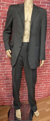 FERAUD PARIS 2 PC Trendy Classy Men's Dark Gray  Business Suit W34 L34 # C2