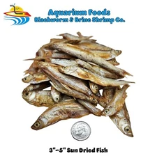 3"- 5" Sun Dried River Fish for Turtles, Reptiles, Birds, Piranhas, Monster Fish