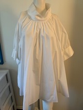 NWOT THE ROW White Cotton SHIRT Blouse L 900 Pristine