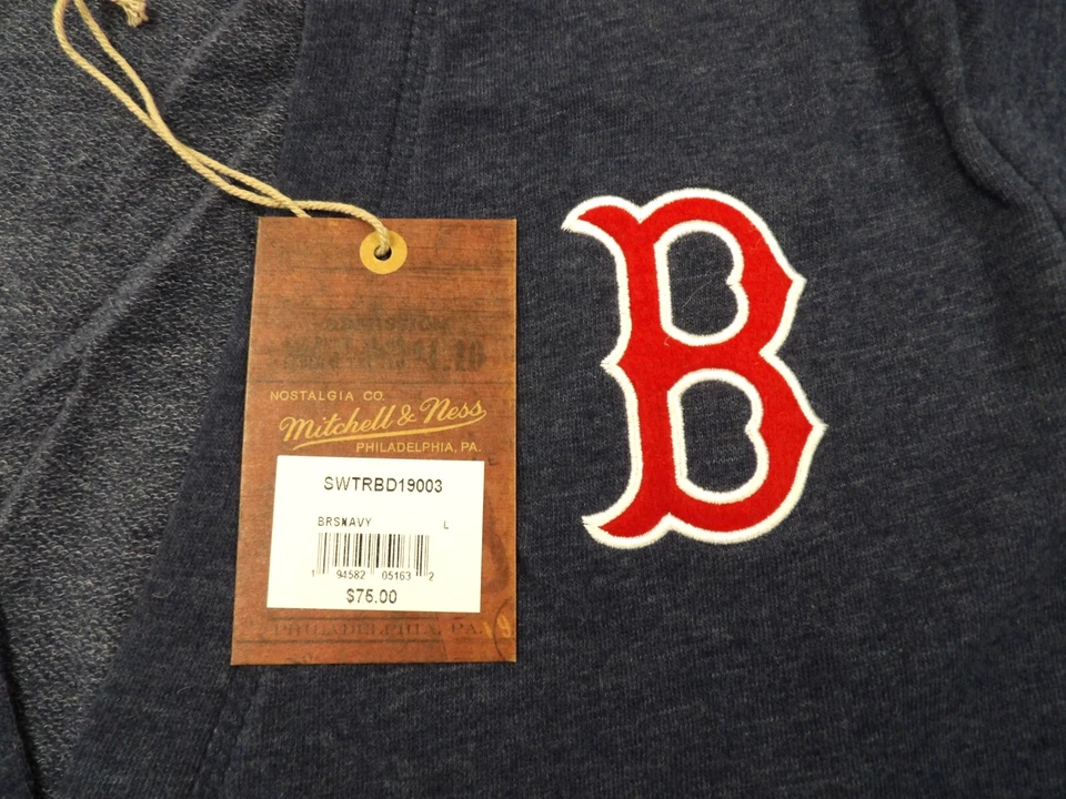 NWT MITCHELL & NESS MLB BOSTON RED SOX NAVY BLUE CARDIGAN SWEATER SIZE L - Image 2 of 4