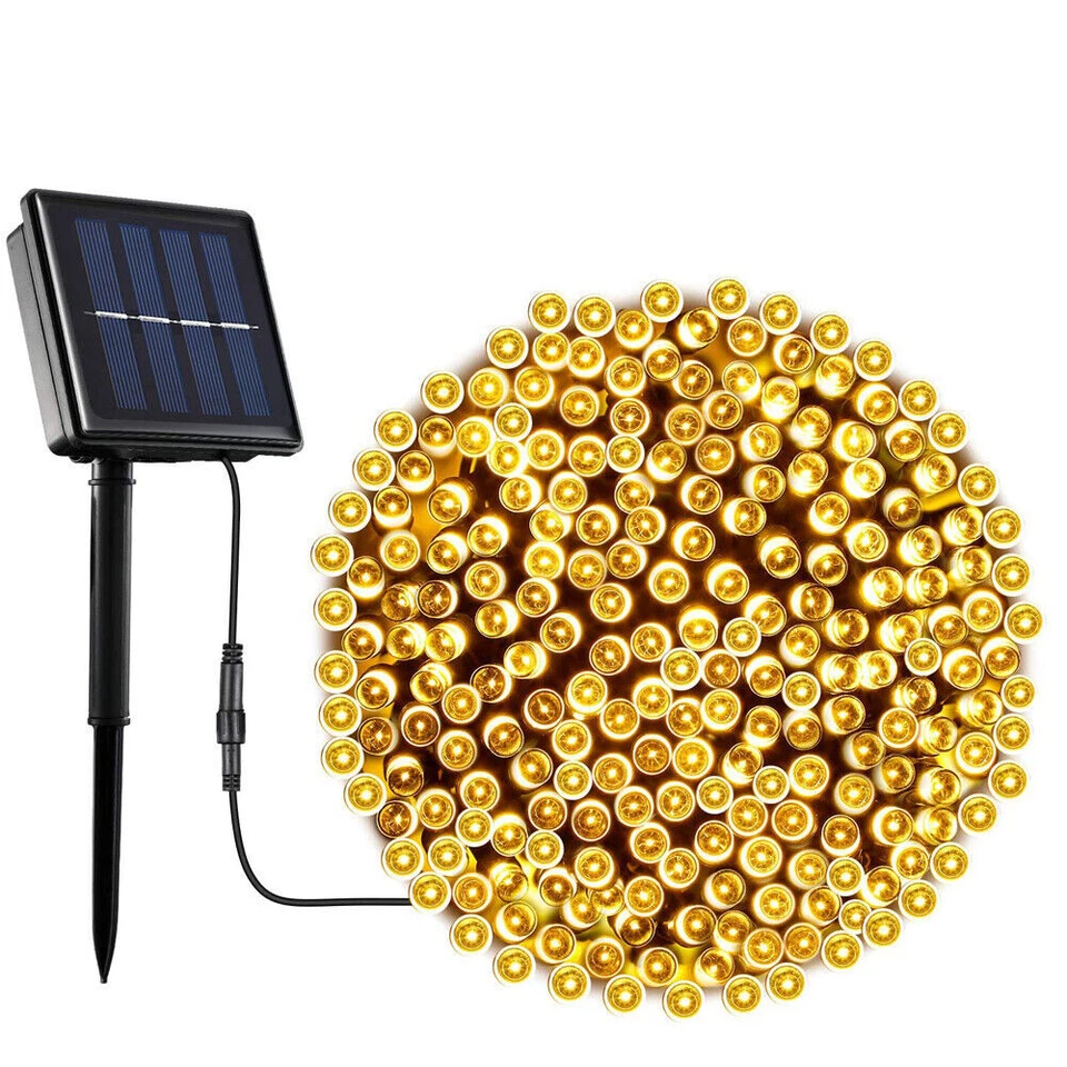 Solar Fairy String Lights 100/200/500 LED Outdoor Garden Christmas Party Decor