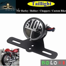  Round Stop Vintage License Plate Taillight Rear Brake Light for Harley Bobber 