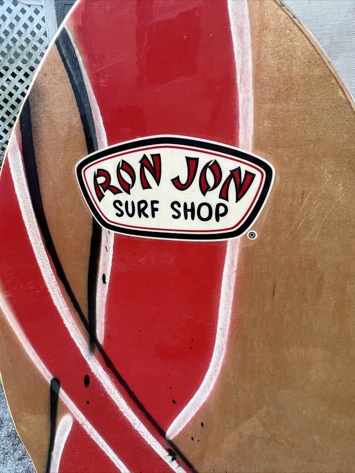 Rare Vintage Ron Jon Surf Shop Wood Skimboard Boogie Board 31.5” x 19.5