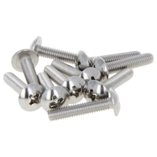 10Pcs M4 Phillips Head Machine Screw Full Thread Length 5 to 50mm Silver-gray