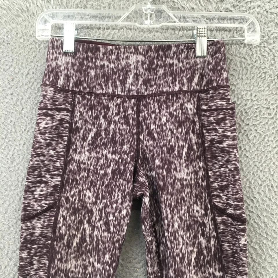 Victoria Secret Sport Total Knockout Tights Womens XS Purple Printed Pull On - Image 2 of 4
