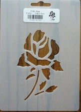 Stencil P199  Rose 3"x4 1/2"  journals 7.6x11.4cm QC crafts cards paint template