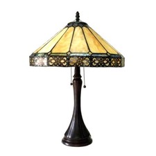 Tiffany Style Mission Arts  Crafts Stained Glass 23" Table Lamp ONE THIS PRICE
