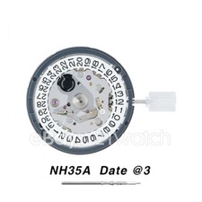 NEW TMI NH35 NH35A Automatic Movement With Stem Date at 3 White Disc