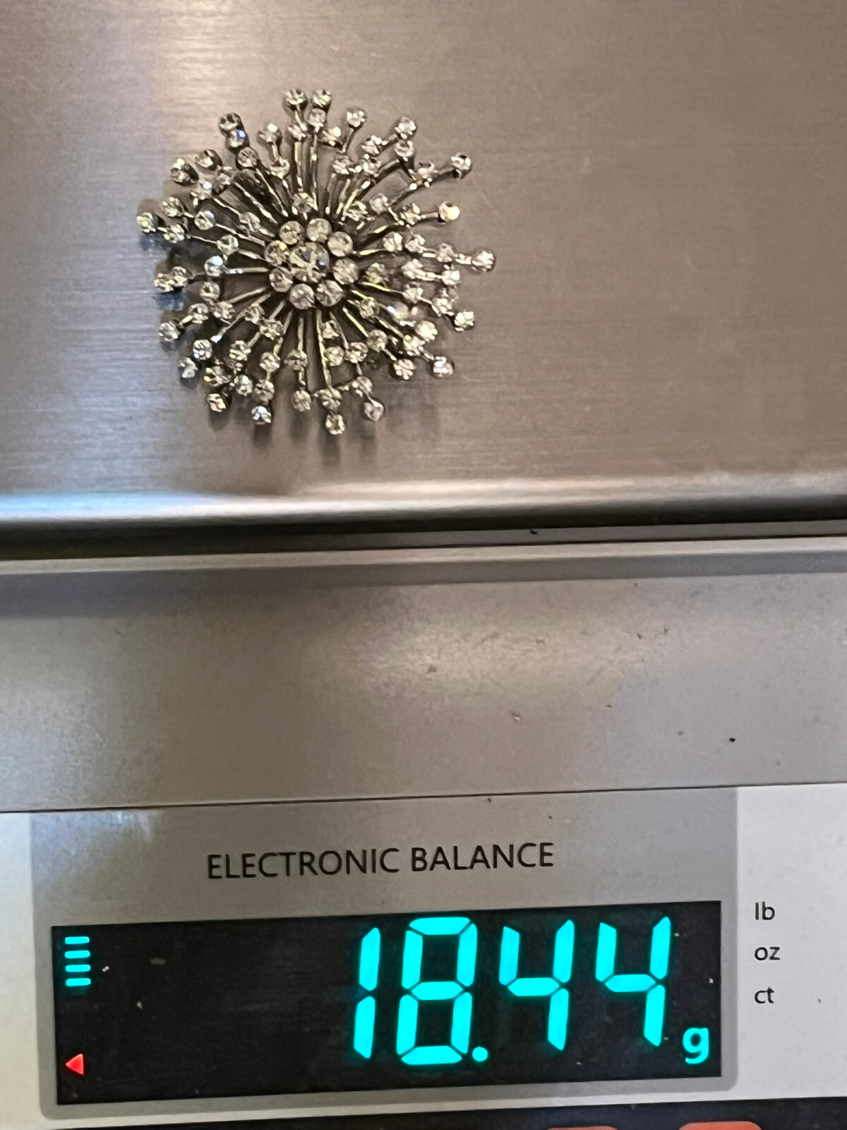 Vintage Statement Clear Rhinestone Silver Tone St… - image 4