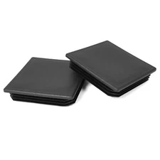 Pair 4" Black Square Rubber Bumper Plug End Cap Cover For RV Camper Trailer