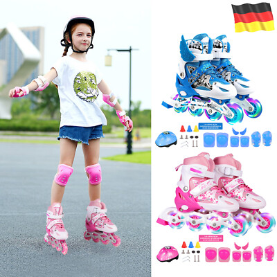 Kinder-Inline-Skates Beleuchtete Räder Anfänger Verstellbares Rollschuh-Set
