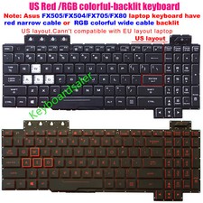 US Red/RGB Backlit Keyboard For Asus FX705 FX504 FX504G FX505 FX505D FX80 FX86