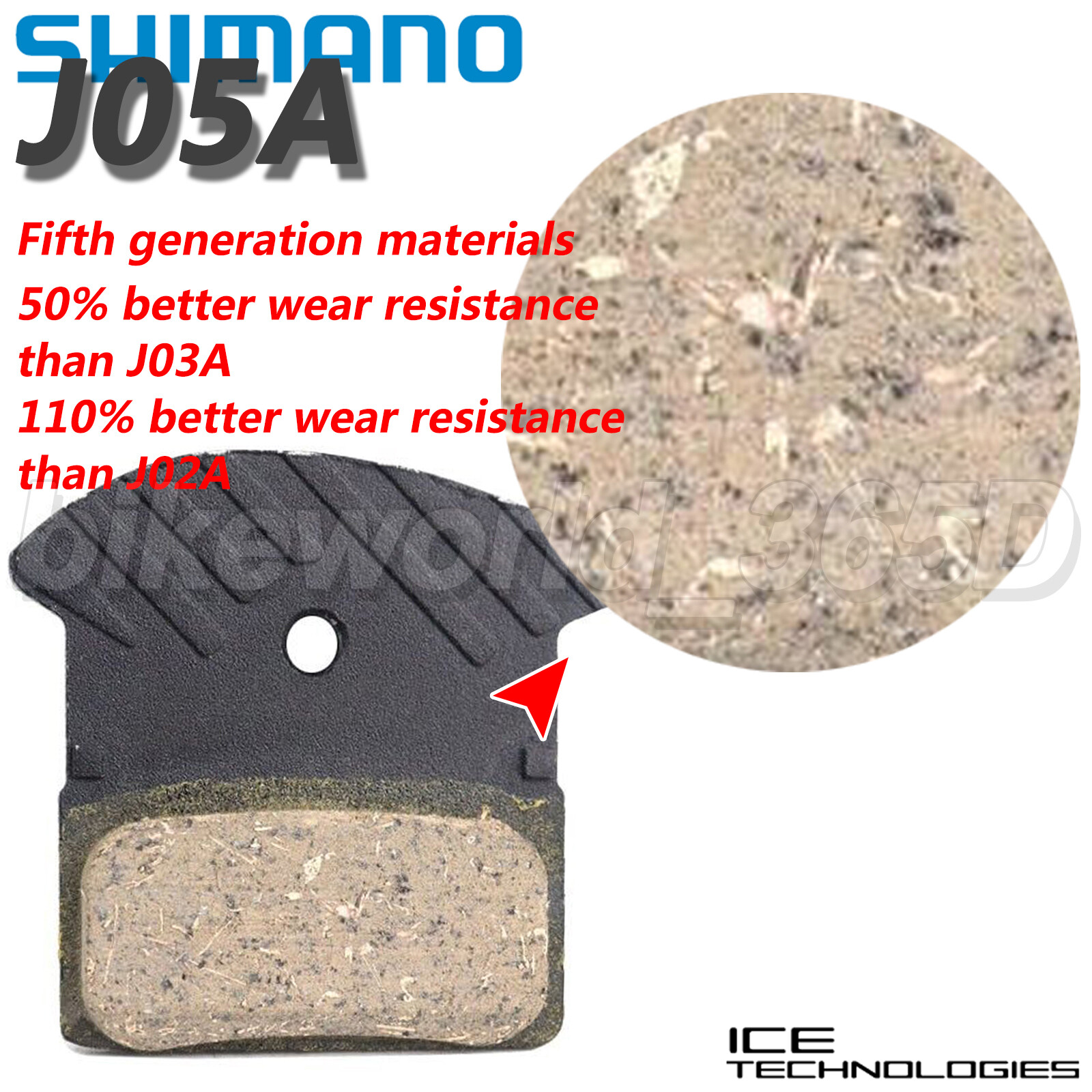Shimano J05A Resin Disc Brake Pads ICETECH Coling Fin fit Deore SLX