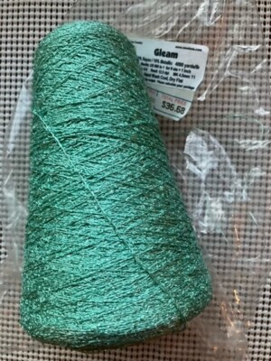 Gleam Metallic Glitter Thread Yarn ~1 cone~ Mint Green ~2200 yds 12.5 dpi 4.5 mm