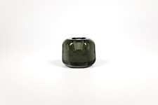 Vintage Green Glass Hexagonal Inkwell, Vintage Heavy Glass Ink Pot