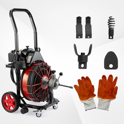 #ad NEW 100 FT x 1 2 Inch Drain Cleaner Machine Auger Cleaning Auto Feed with Wheels $369.99