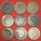 (9) 1862-1909 Indian Head Cent Penny Cull Lot - Some Nice Details & Better Dates