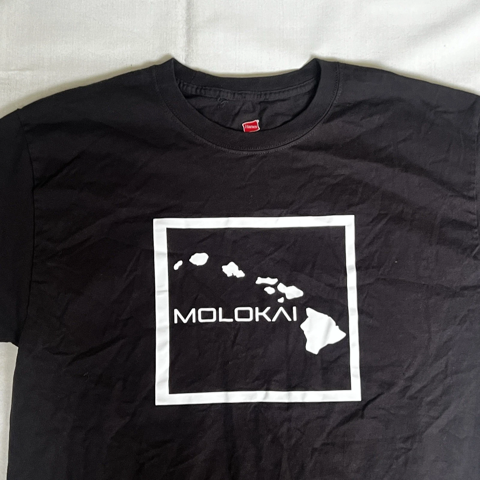 Molokai Hawaii Shirt L Black Sweet Bread Aloha Fishing Pineapple Kaunakakai 3008