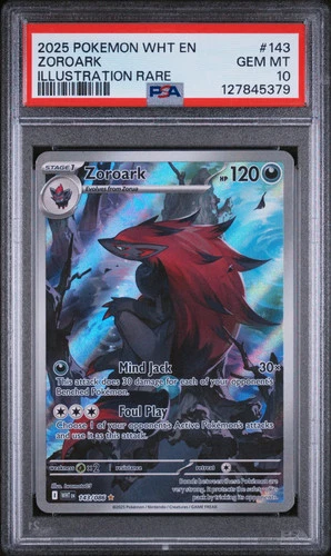2025 Pokemon WHT EN-White Flare Zoroark Illustration Rare PSA 10 #143