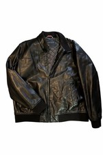 Tommy Hilfiger Genuine Leather Jacket Coat Mens XL Lined Black Vintage 1990s Y2K