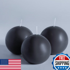 MOZEAL 3" Dark Gray Round Ball Candles - Hand-Poured, Unscented, Clean Burn